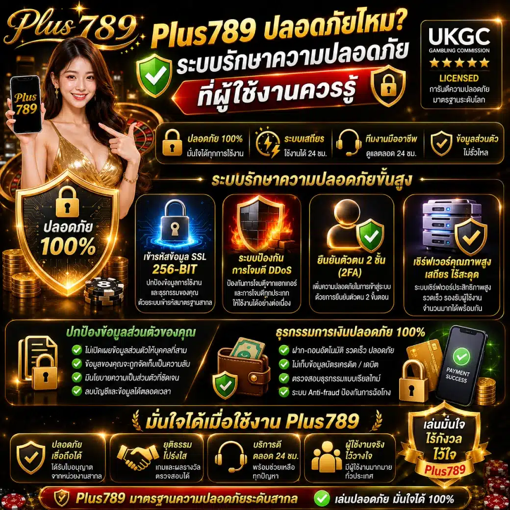 Plus789 ปลอดภัยไหม_ ระบบรักษาความปลอดภัยที่ผู้ใช้งานควรรู้